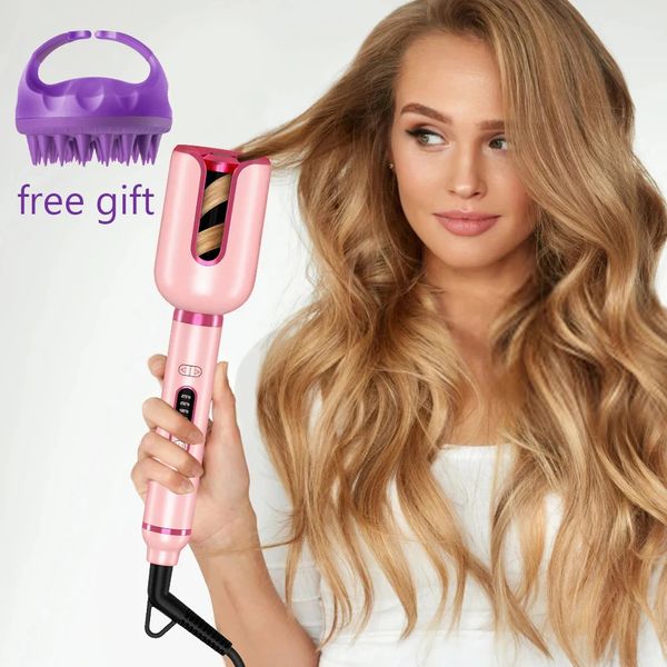 Auto cabelo curling ferros elétrico automático cerâmica 1 polegada modelador de cabelo rotativa ondas ondas anti-emaranhado curling vacilar grande slot 240111