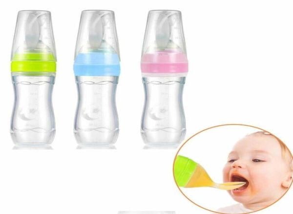 Tragbare Säuglingsnippel-Schnuller-Baby-Fütterungswerkzeug-Milchflasche mit Löffel-Silikon-Gel-Flaschen3391901