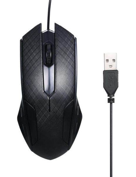 Mouse da gioco cablato nero USB 3 pulsanti Rotella ottica antiscivolo satinata per PC Pro Laptop Gamer Computer Mouse4172383