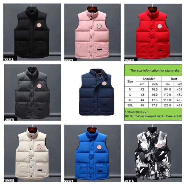 Designer de alta qualidade para baixo colete bolso jaquetas mulheres parkas manga longa zíper emblemas homens downs casaco casual coletes a5jQ #