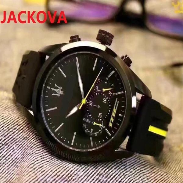 Relogio Maskulino 42mm Askeri Spor Tarzı Büyük Erkekler Moda Motor Yarışı Tasarımcısı Siyah Dial Eşsiz Silikon Saati İzle282Q