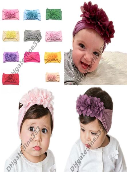 Turban Stirnband Kinder Kinder DIY Bowknot Stirnbänder Baby Baumwolle Schleife Headwraps Haarschmuck Haarbänder Bandana6837266