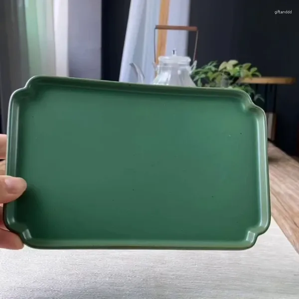 Vassoi da tè Vassoio da tè retrò Set semplice in ceramica Delicato vaso con cuscinetto Cucina Piccola tavola Soggiorno Piatto portaoggetti per tazza d'acqua