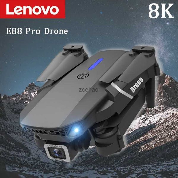 Drones Lenovo E88 Pro Fotografia Aérea Aeronave 8K Câmera Dupla Drone Profissional Três Eixos Gimbal Automático Cruzeiro Dobrável Drone