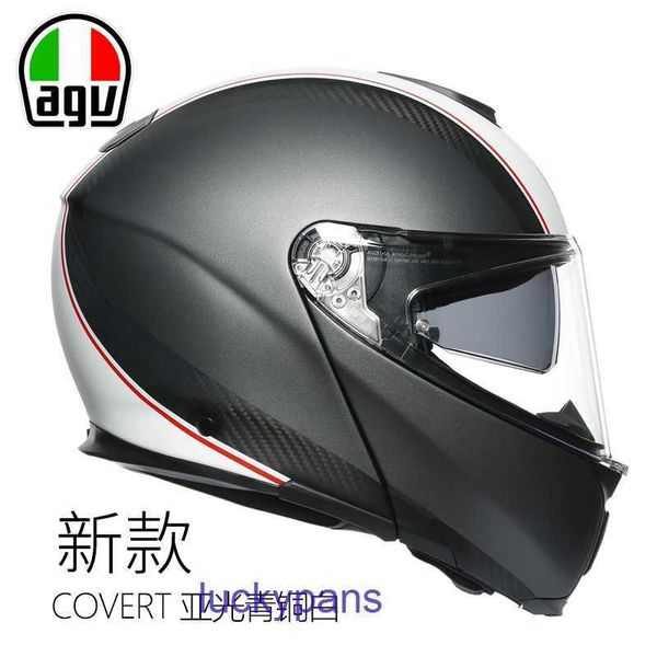 E05 Карбоновый итальянский мотоциклетный шлем с пружинным волокном AGV с открытым лицом и двойной линзой, полнофункциональный KDEF