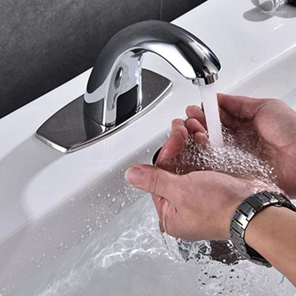 Rubinetti per lavandino del bagno Rubinetto miscelatore elettrico a induzione a risparmio idrico Batteria e valvola automatica per acqua fredda