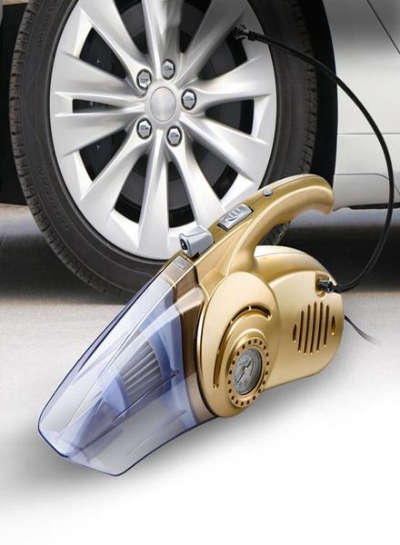 Aspirador de pó 4 em 1 multifuncional molhado seco carro pneu inflator medidor de pressão led emergência 120 w aspirador portátil 9853662