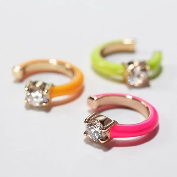 Rückseiten Ohrringe Neon Emaille Clip Ohrring Kein Piercing Mädchen Frauen Einstellung Winter Bunte Ohrmanschette