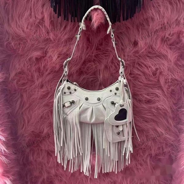 Designer LE CAGOLE Borsa a tracolla Pelle premium Nappa Anello al naso Design Rivetto CrossBody Hardware dorato Punk Graffetta Moto Ragazza Borsa di lusso cool