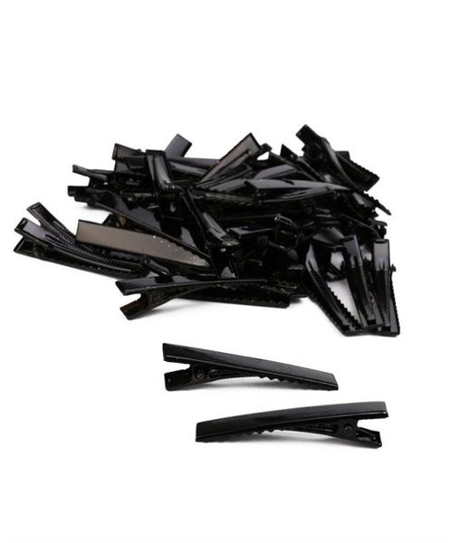 Grampos de cabelo preto pequeno lote médio prata crocodilo jacaré arco em branco grampos de cabelo 150pcs5086306