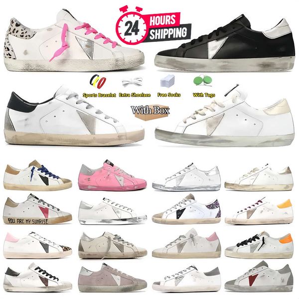 Designer sapatos casuais GoldenGoosess Star marca sapatos esportivos Super Star luxo lantejoulas sujas preto branco feito velho sujo placa sandálias homens mulheres casuais sapatos de caminhada