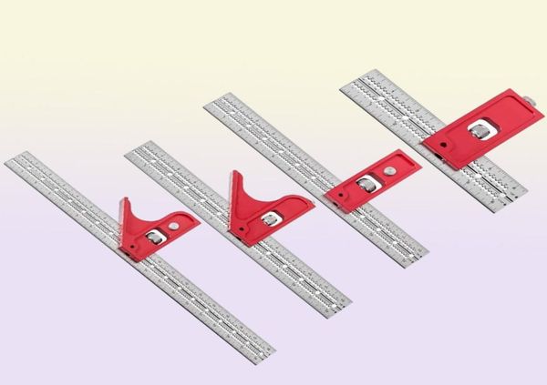 Ensembles d'outils à main professionnels Règle évolutive pour pic une fois Ttype trou inoxydable traçage ligne de marquage jauge charpentier Mea5959159