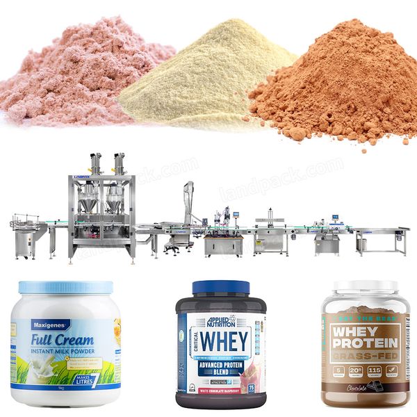 Automatische Feuerlöscher-Protein-Ernährungspulver-Abfüllmaschine, Versiegelungs- und Verschließmaschine