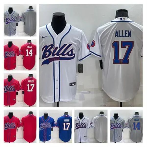 Jersey personalizado Buffalo''bills''men Mulheres Juventude 17 Josh Allen 14 Stefon Diggs Azul Vermelho Branco Cool Base Ed Beisebol Futebol''