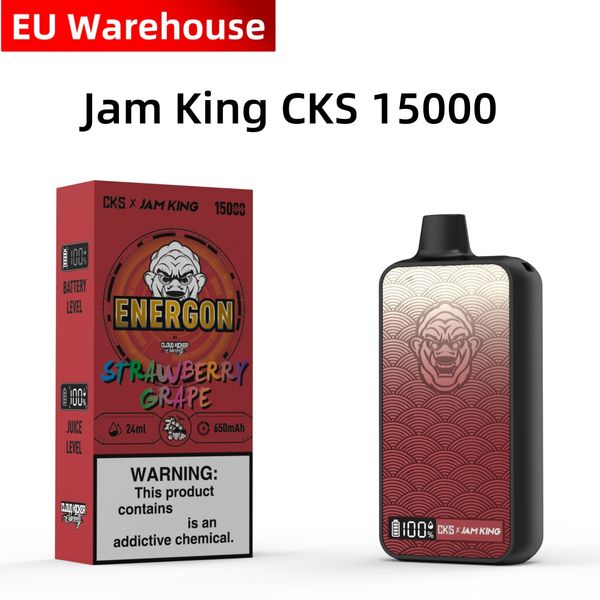 Magazzino UE vape 15000 puffbar scatola vape Jam King CKS ENERGON 15K vapes soffio usa e getta 24ml E Liquid Power Screen Display USB-C Ricarica 650mAh Penna batteria