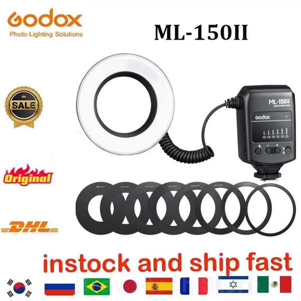 Accessori Godox Ml150ii Ml150ii Ro Ring Speedlite Flash Light per fotocamera Canon Nikon Pentax Sony Olympus Dslr