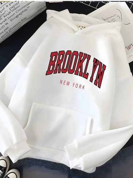 Hirsionsan Amerikan tarzı mektup yazdırılmış kadınlar sweatshirt yumuşak gündelik vintage kadın hoodies kış sıcak polar kızlar