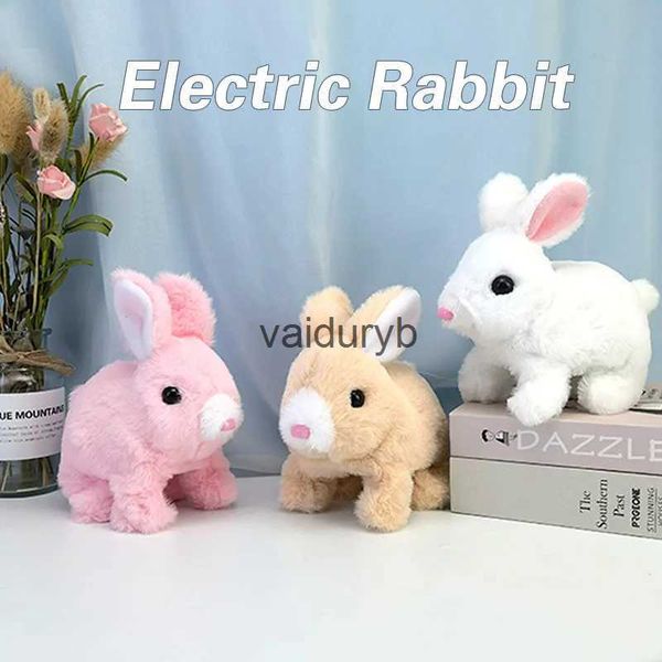 Bebê música som brinquedos eletrônico pelúcia coelho brinquedo robô coelho andando pulando correndo animal agitar orelhas bonito animal de estimação elétrico para crianças presentes de aniversáriovaiduryb