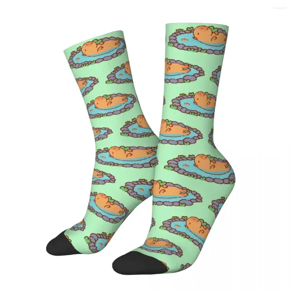 Männer Socken Weibliche Capybara Schwimmen Super Weiche Mode Harajuku Zubehör Mittleren TubeSocks Kleine Geschenke