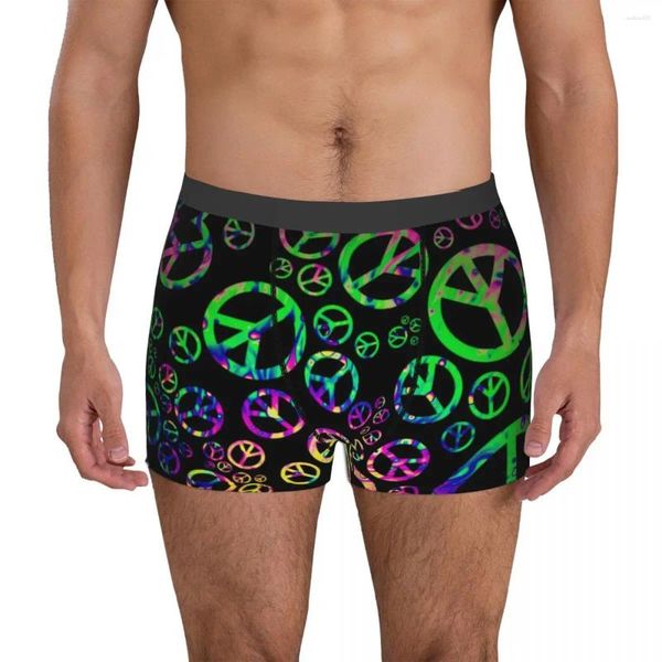 Mutande Boxer da uomo stile hippie Pantaloncini da uomo Cartoon Anime Mutandine divertenti Biancheria intima morbida per