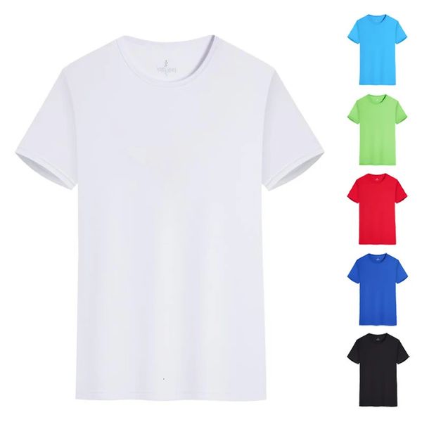 T-shirt tinta unita traspirante Dry Fit T-shirt da corsa Quick Dry Uomo T-shirt sportive in poliestere Pour Hommes T-shirt vuota per uomo 240112