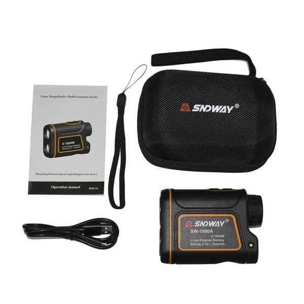 Produtos Sndway Sw1000a Telescópio monocular Telêmetro laser 1000m Trena Medidor de distância a laser Golf Hunting Laser Range Finder