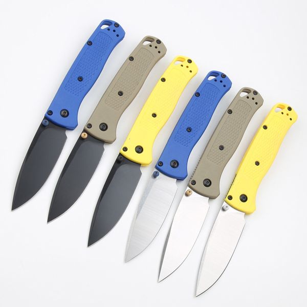 Promozione Coltello pieghevole tascabile BM535 S30V Satinato / Lama nera Maniglia CFN Coltelli tascabili EDC con scatola al dettaglio 12 stili