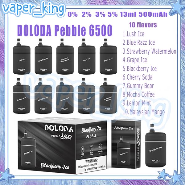 DOLODA Pebble 6500 Sigarette elettroniche usa e getta Bobina a rete 13 ml Pod 500 mAh Batteria Cigs elettronici Sbuffi 6500 0% 2% 3% 5% 10 sapori Vape Pen Kit di prodotti di fascia alta