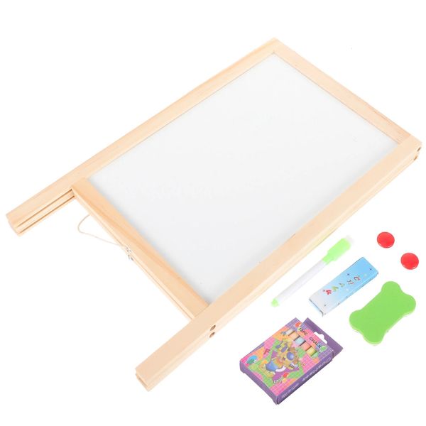 Desk Top Decor Riutilizzabile Risposta Disegno Lavagna per bambini Lavagna per bambini Piccolo gesso in legno Multi-funzione Studente 240111