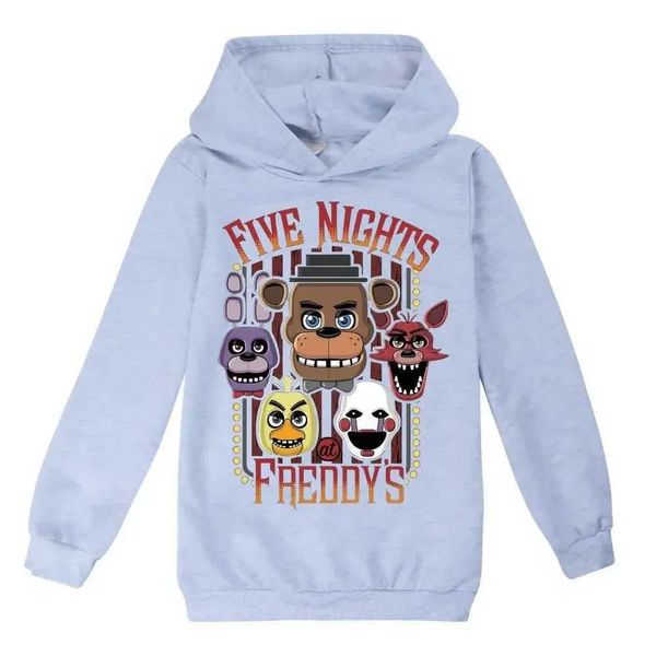 Pullover FNAF Kinder Hoodie 2023 Five Night at Freddys Fashion New Print Baby Mädchen Jungen Kostüm Lässige Baumwolle Langarm KleidungL2401