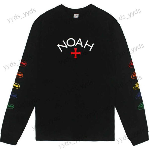 T-shirt da uomo Lettere colorate Stampa sulla manica NOAH Core T-shirt Uomo Donna 1 1 Tag Migliore qualità Streetwear NOAH T-shirt a maniche lunghe T240112