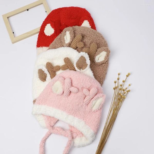 Accessori per capelli Moda per bambini Cappello con orecchie di cervo Bambino invernale Resistente all'inverno Morbido cashmere Articoli più comodi di dimensioni regolabili