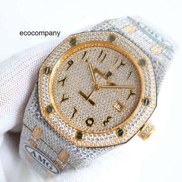 APS Womens Luxury Diamondcrusted Watch Designer Full Diamond Watch Ice Out Men Watch AP Menwatch 89nj Auto Mechanical Movement Uhr Crown Bust Down Montre Royal Re V