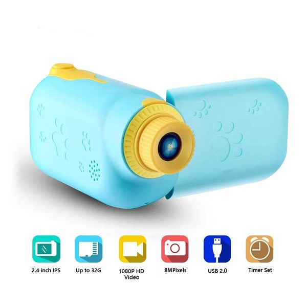 Разъемы Новый 2,2-дюймовый ЖК-экран, детская камера, мини-цифровая фотодетская камера, перезаряжаемая экшн-видеокамера, детская видеокамера, игрушки