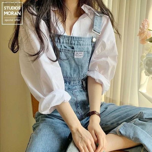 Damen-Overall-Spielanzug, Vintage-Denim-Overall, Damen, Sommer, 2021, koreanischer Stil, Hose, lose breite Bein-Jumpsuits, Flut, lässig, alle Übereinstimmung, Übergröße, Damen-Jeans, L240111