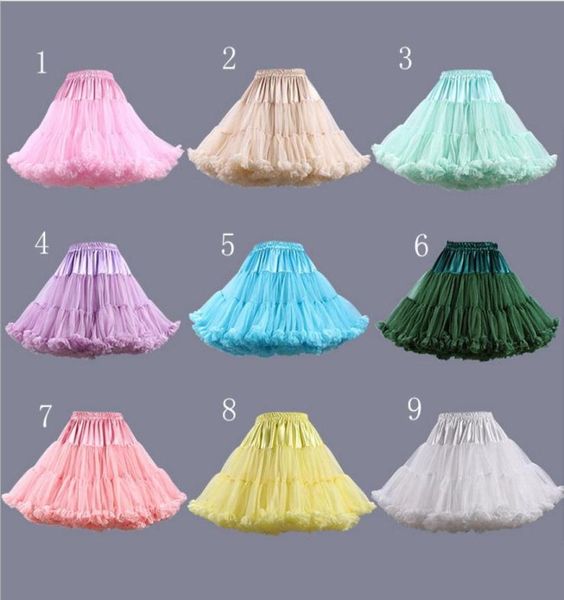 Bunte kurze, günstige Krinoline-Petticoats, Rüschen, Braut-Petticoats, Hochzeitskleider, Mädchen-Unterrock, Plus-Size-Petticoats, schnell Shi6777580