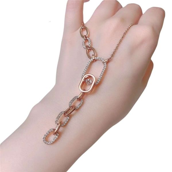 Ожерелье Swarovskis, дизайнерское женское ожерелье с подвеской высшего качества, прыгающее сердце, Y-образное кольцо с пряжкой, ожерелье, женский элемент, цепочка на ключицу с кристаллом, женская