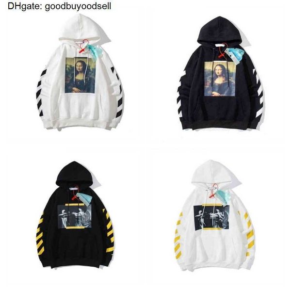 Moda Sokak Giyim Tasarımcıları Mektup Baskıları Hoodys Off Hoodie Pullover Sweatshirt Erkek Kadın Hoodies Pamuk Uzun Kollu Kıyafetler Siyah Beyaz Blu5