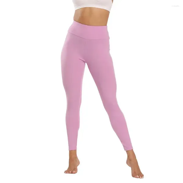 Calças femininas cor sólida cintura alta yoga fino ajuste fino costura push up ruched mulheres fitness leggings activewear matte revestido treino