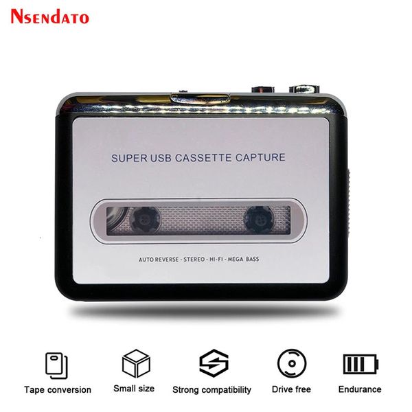 Usb cassete captura rádio player fita portátil para conversor mp3 gravador de música áudio 240111