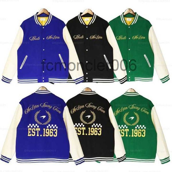 23 Rhude Herren Varsity Jacke Y2k American Vintage Baseball Letterman Damen bestickter Mantel erhältlich in einer Vielzahl von Stilen Marke Couple Windbreake JGGC