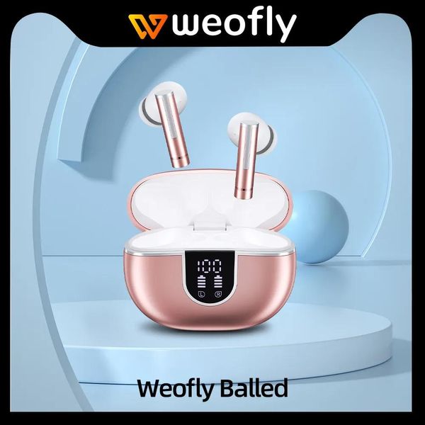 Наушники Weofly Balled Беспроводная гарнитура 25H Время воспроизведения Bluetooth-наушники Водонепроницаемые наушники для бега Светодиодный цифровой дисплей 13-мм драйвер