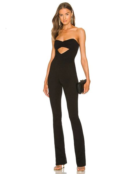 Bandage Overall Womems Sommer Lange Flare Hosen Ärmellose Sexy Cut Out Elegante Club Berühmtheit Abend Party Overalls 240112