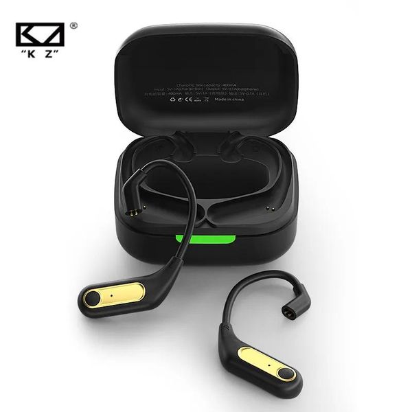 Fones de ouvido kz az15 atualização sem fio bluetooth 5.2 cabo gancho de orelha sem fio com caso carregamento com fio kzedx pro