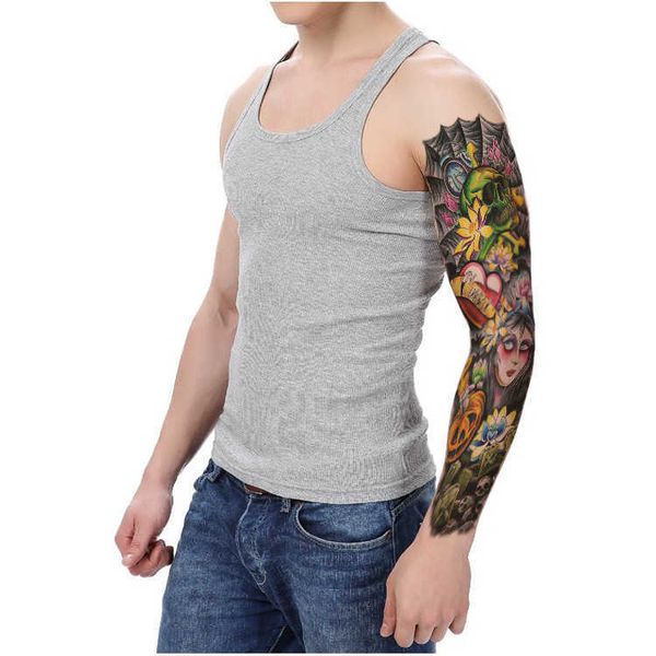 Testa di trucco Leone tigre modello grande impermeabile adesivo tatuaggio braccio completo fiore stile di stampa a trasferimento d'acqua