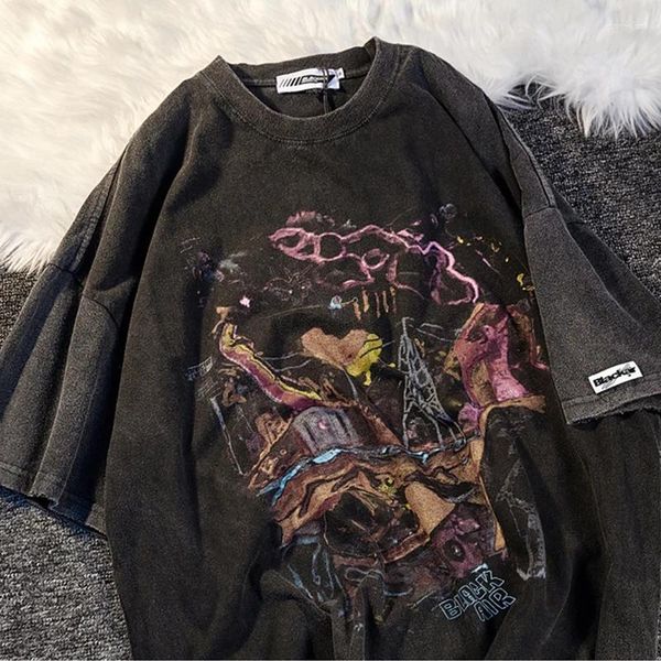 Kadın Tişörtleri Büyük Boy Tişört Kadın Kısa Kollu Yaz Estetik Goth Sıradan Harajuku Grunge Y2K Üstler Tees Pullover Grafik Vintage