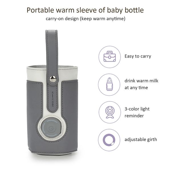 Bolsa térmica para garrafa de bebê aquecida, usb, viagem, leite, comida, termostato, aquecedor portátil 240111