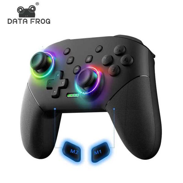 Gamecontroller Joysticks DATA FROG Wireless Controller für Nintendo Switch OLED/Lite Console Pro Gamepad mit 1000 mAh Akku, programmierbare Turbo-Funktion