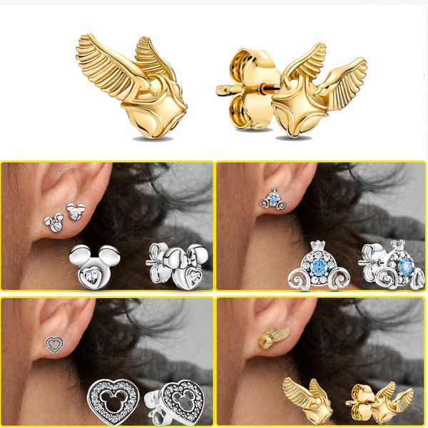 Sterling Sier Summer Yeni Kaplumbağa Küpeleri Kadınlar Me Serisi Smile Eye Star ve Moon Ear Stud Pentientes