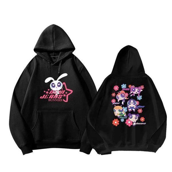 Mode frauen Hoodies Kpop Anime Kawaii Cartoon-Muster Herbst Baumwolle Männer Pullover Paar Casual Hoodies